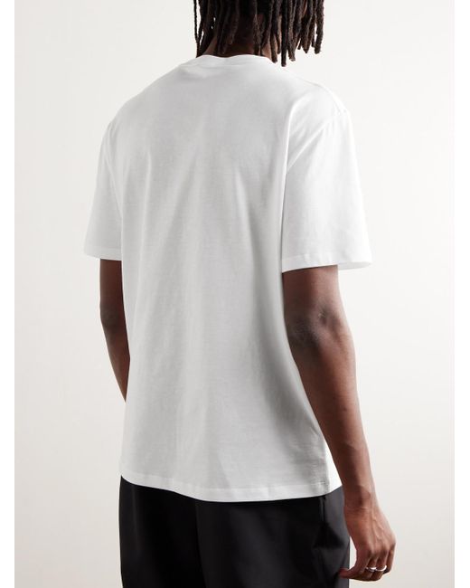 Loewe White Logo-appliquéd Cotton-jersey T-shirt for men