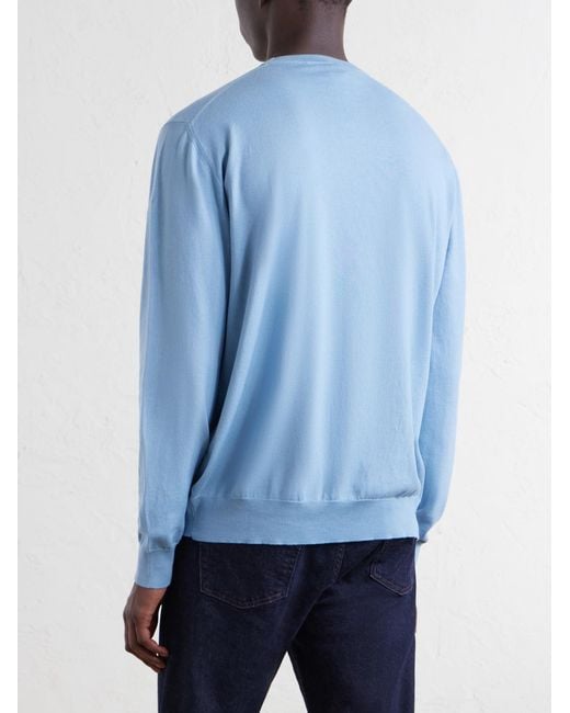 Boglioli Blue Cotton-Jersey Sweater for men