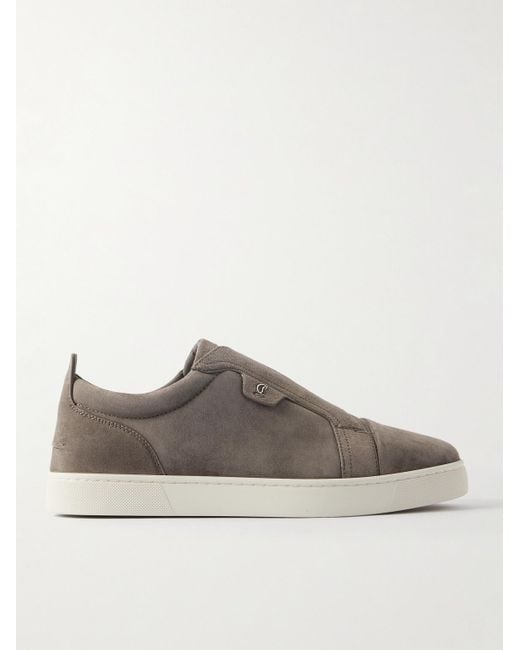 Christian Louboutin Brown St Louis Suede Slip-On Sneakers for men