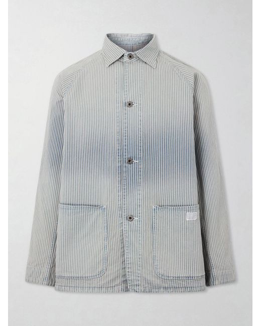 Kapital Gray Liberty Striped Denim Overshirt for men