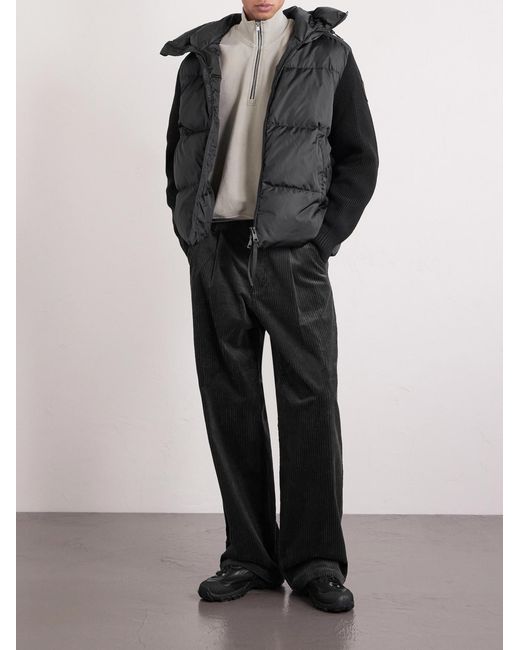 Canada Goose Black Hybridge Wool And Quilted Shell Hooded Down Jacket for men