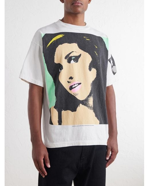 SAINT Mxxxxxx White Amy Printed Cotton-Jersey T-Shirt for men