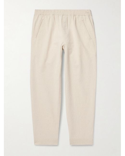 Folk Natural Drawcord Assembly Straight-Leg Linen And Cotton-Blend Trousers for men