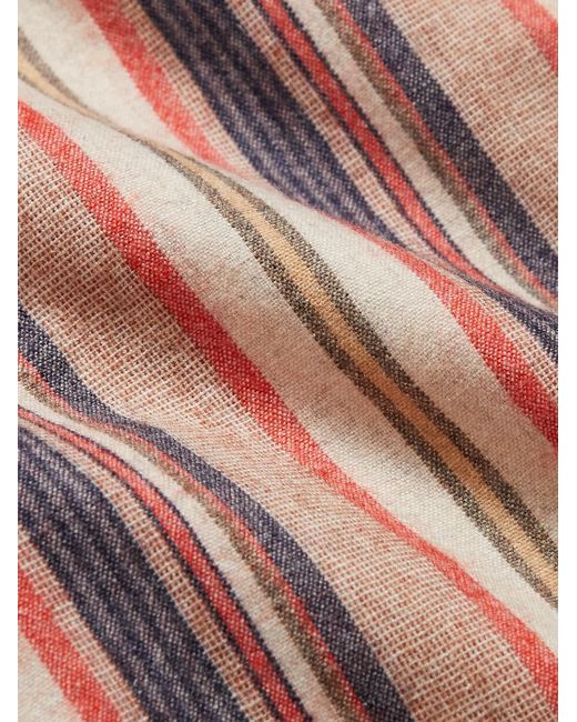 The Elder Statesman Pink Striped Cashmere-Blend Flannel Shirt for men