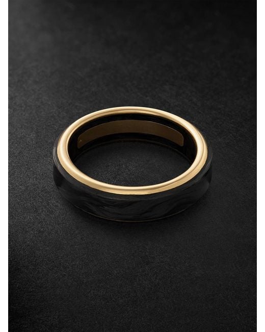 David Yurman Black Streamline® 18-karat Gold And Forged Carbon Ring for men