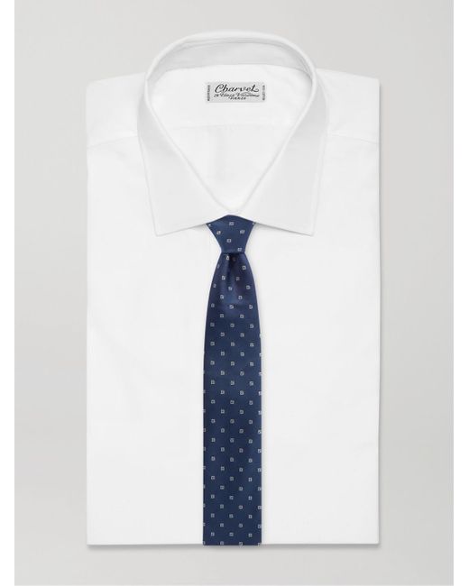 Brioni Blue 8cm Silk-jacquard Tie for men