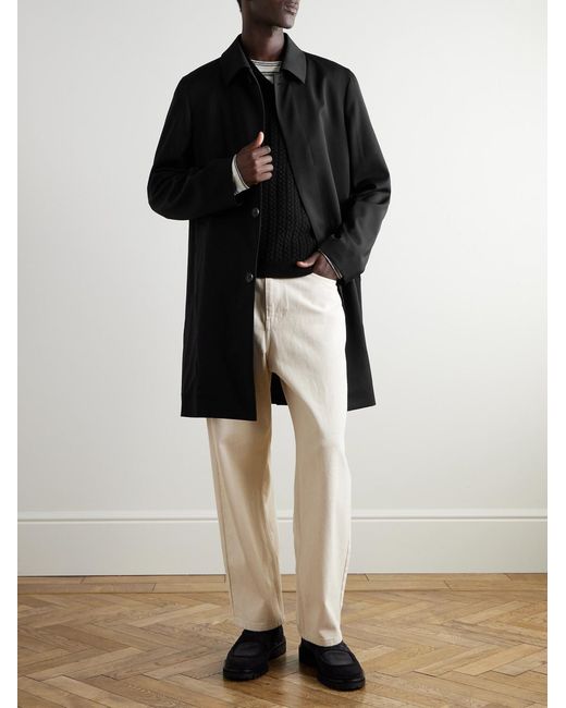Mr P. Black Wool Car Coat for men