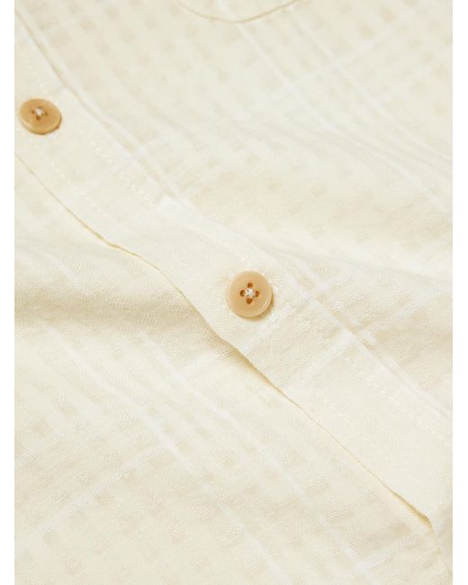 Oliver Spencer Natural Connell Checked Organic Cotton-seersucker Shirt for men