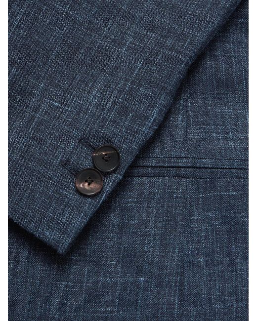Mr P. Blue Virgin Wool, Silk And Linen-Blend Suit Jacket for men