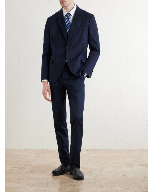 Slowear Blue Tapered Woven Suit Trousers for men