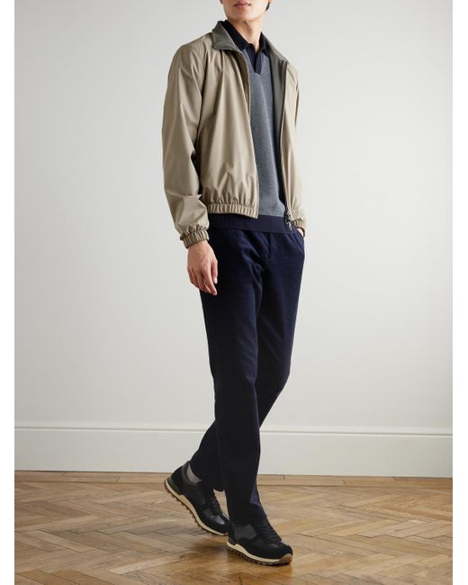 Mr P. Blue Edwin Tapered Cotton-corduroy Drawstring Trousers for men