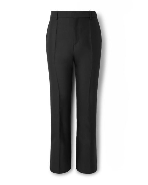 Loewe Black Straight-Leg Wool And Silk-Blend Tuxedo Trousers for men