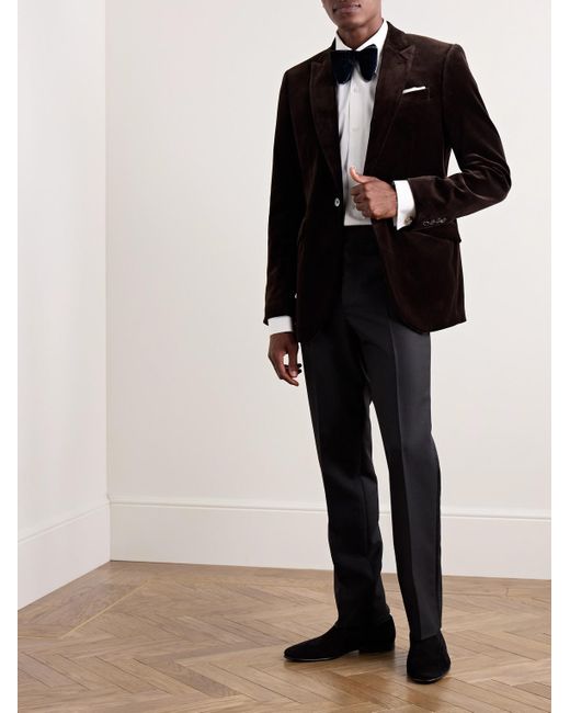 Favourbrook Black Newport Cotton-Velvet Tuxedo Jacket for men