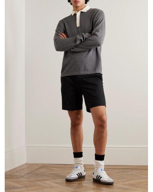 Shorts a gamba dritta in twill di cotone stretch di Polo Ralph Lauren in Black da Uomo