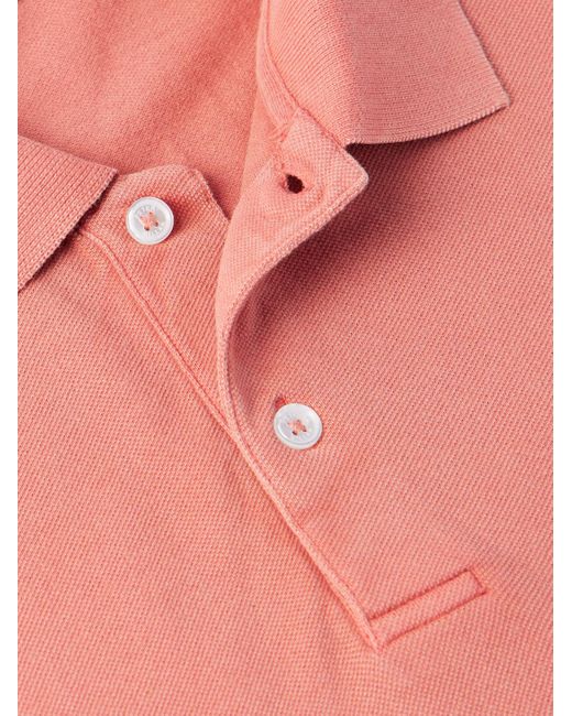 Polo in cotone piqué tinta in capo Sunrise di Peter Millar in Pink da Uomo