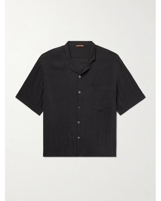 Camicia A Coste Con Colletto Aperto Bagolo Grao di Barena in Black da Uomo