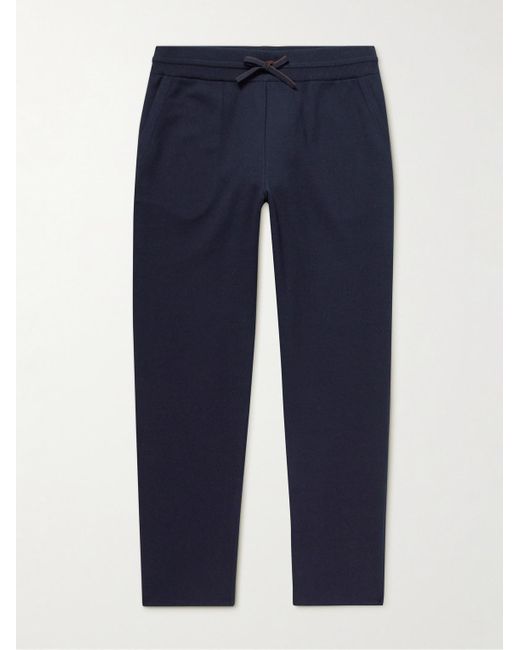 Loro Piana Blue Tapered Cotton-Blend Jersey Sweatpants for men