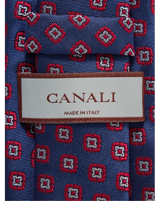 Cravatta in seta dobby di Canali in Blue da Uomo