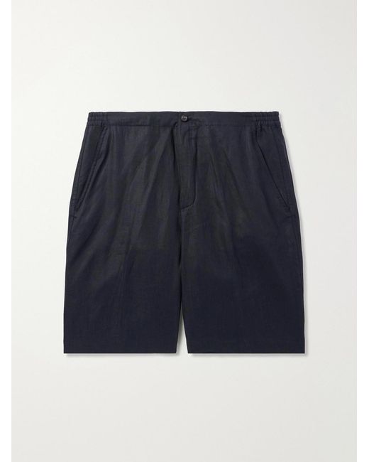 Loro Piana Blue Straight-Leg Linen Shorts for men