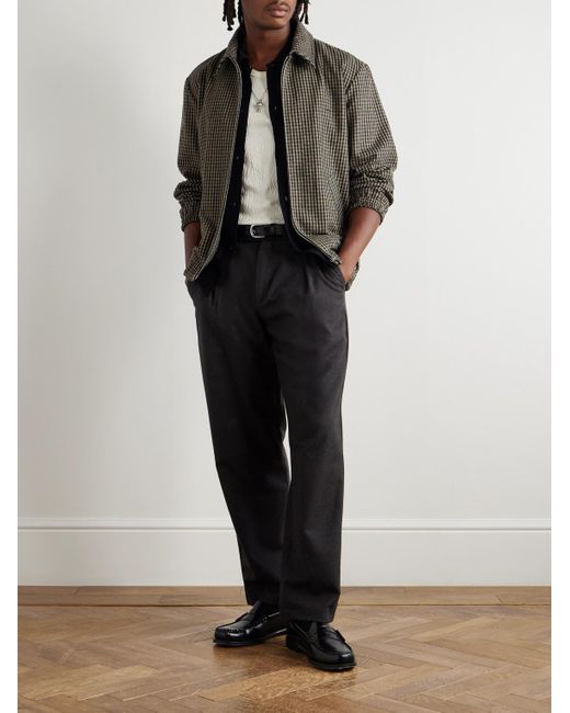 A.P.C. Gray Renato Straight-Leg Pleated Wool-Blend Trousers for men