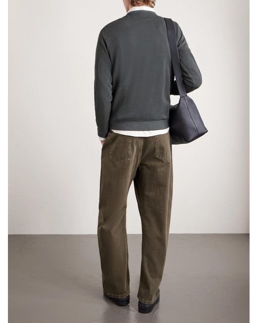 Fedeli Gray Cotton Sweater for men