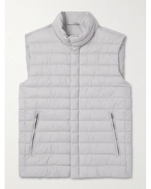 Herno Gray Lo Smanicato Slim-fit Padded Quilted Nylon Gilet for men