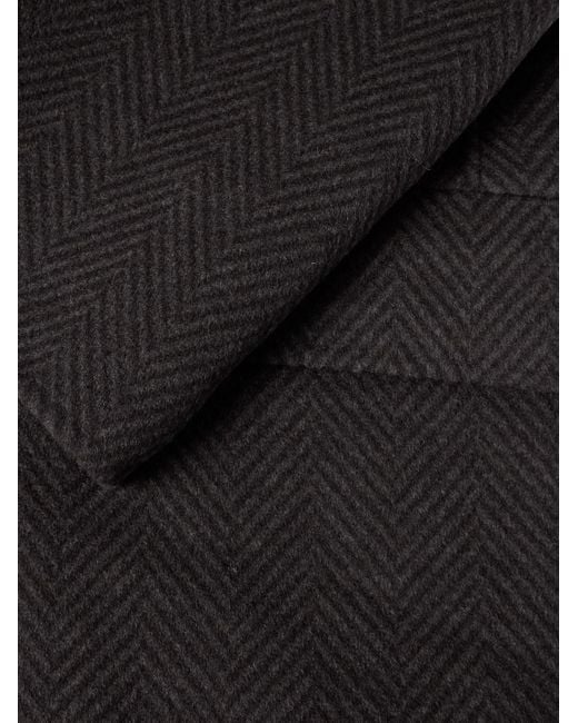 Acne Black Dojack Double-breasted Herringbone Wool-blend Coat for men