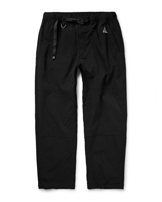 Nike Black Acg Straight-Leg Belted Logo-Embroidered Shell Trousers for men