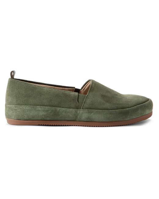 Mulo Green Suede Loafers for men