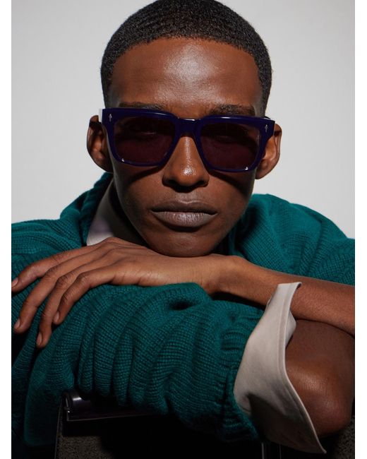 Jacques Marie Mage Blue Torino Square-Frame Acetate Sunglasses for men