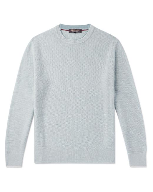 Loro Piana Gray City Birdseye Baby Cashmere Sweater for men