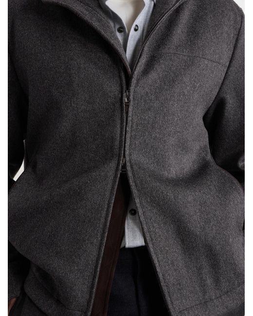 Canali Gray Wool Blouson Jacket for men
