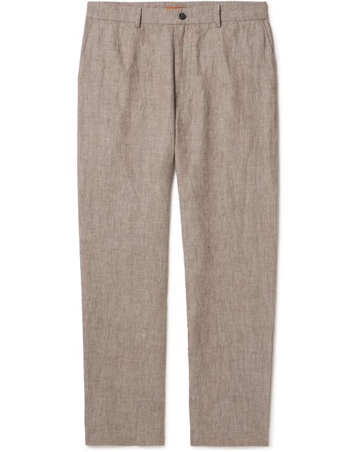 Barena Natural Canasta Tapered Linen Trousers for men
