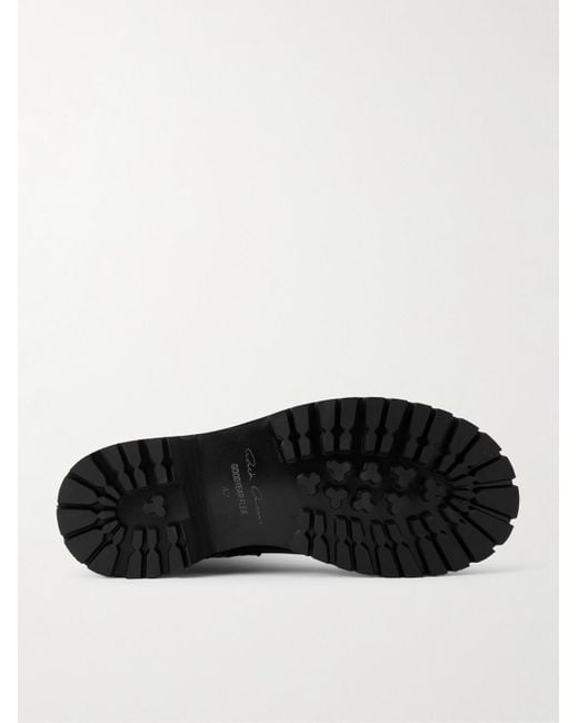 Rick Owens Black Groppone Leather Boots for men