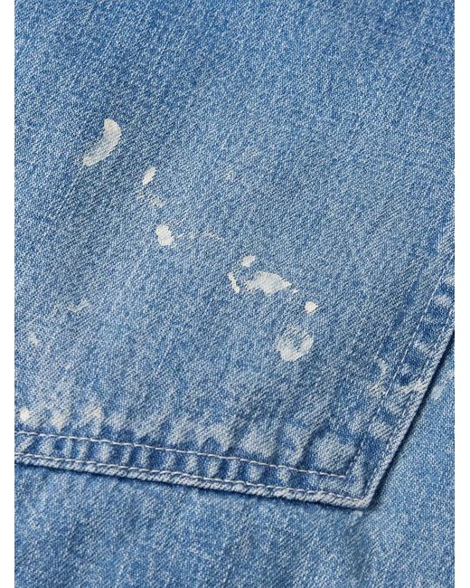 Visvim Blue Social Sculpture Paint-Splattered Denim Jacket for men