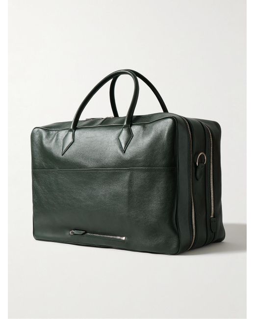 Metier Black Closer Full-Grain Leather Weekend Bag for men