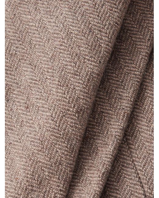 De Petrillo Natural 8Cm Striped Wool And Cashmere-Blend Tie for men