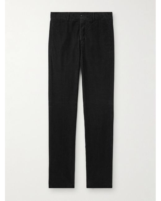 Massimo Alba Black Straight-Leg Cotton-Corduroy Trousers for men
