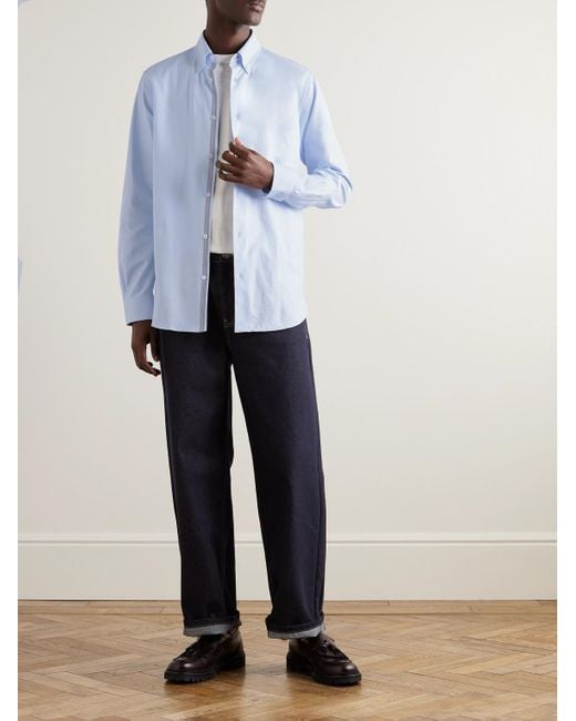 Paul Smith Blue Button-down Collar Cotton Oxford Shirt for men