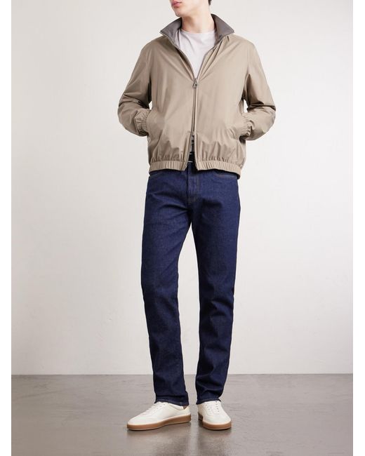 Loro Piana Brown Reversible Windmate Storm System Nylon And Cashmere Blouson Jacket for men