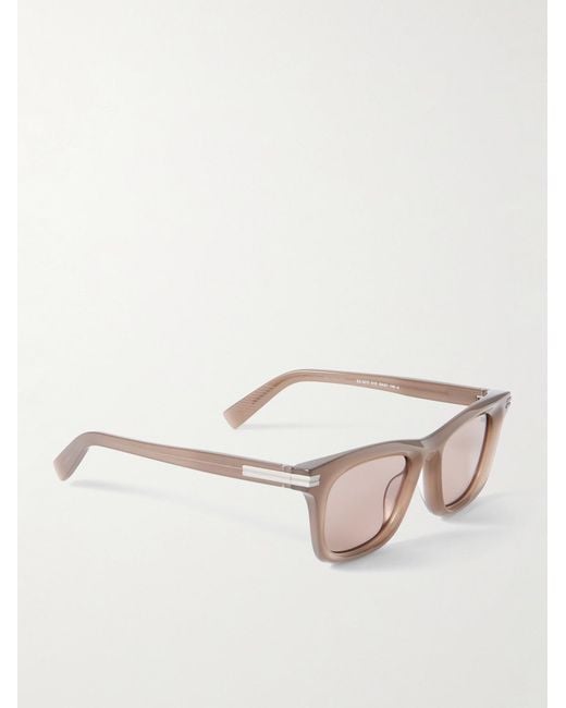 Zegna Natural Square-Frame Acetate Sunglasses for men