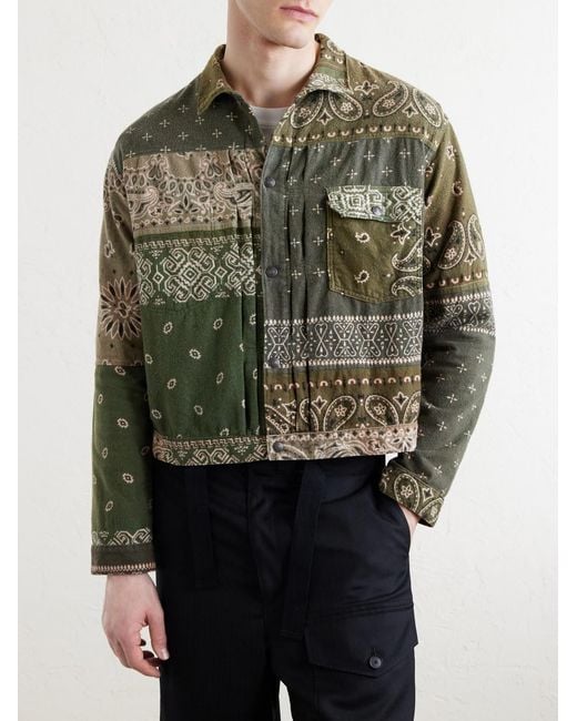 Kapital Green Reversible Bandana-Print Cotton-Flannel Jacket for men