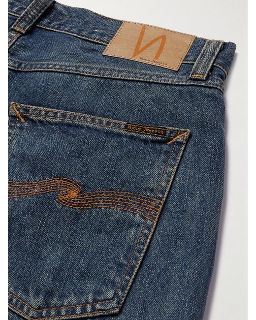 Nudie Jeans Blue Tuff Tony Straight-Leg Organic Jeans for men