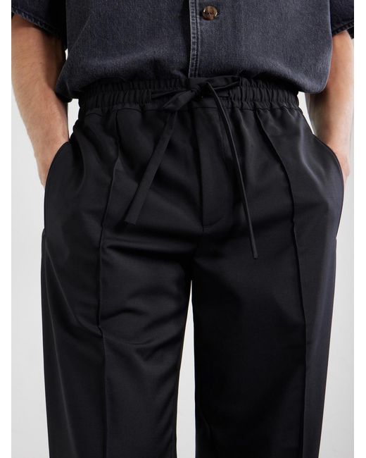 Valentino Garavani Blue Straight-Leg Wool And Cashmere-Blend Trousers for men