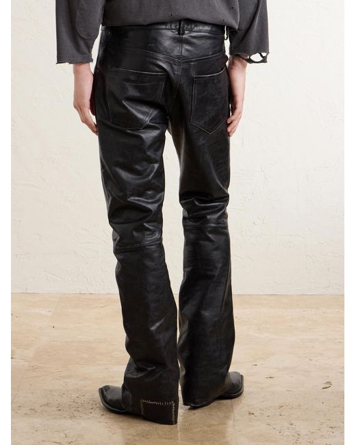 Enfants Riches Deprimes Blue Wicked Game Flared Leather Trousers for men