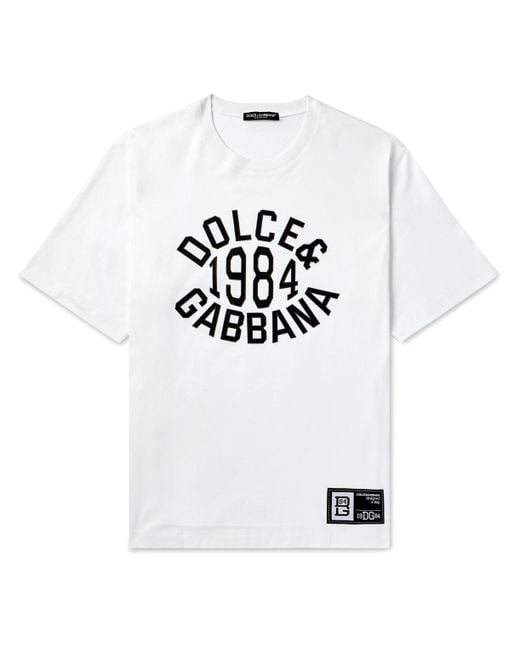 Dolce & Gabbana White Dolce&Gabbana Logo T-Shirt for men