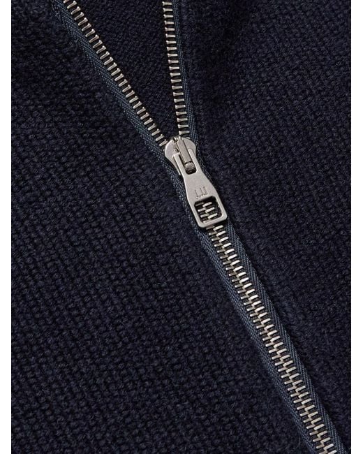 Dunhill Cardigan aus einer Baumwoll-Kaschmirmischung mit Reißverschluss in Blue für Herren