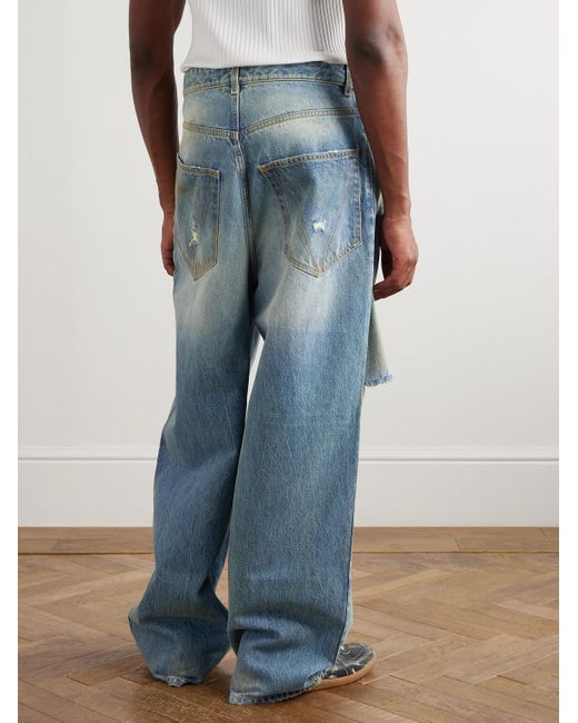 Vetements Blue Straight-Leg Distressed Jeans for men