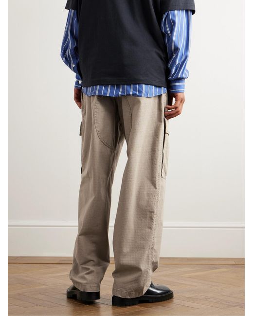 Acne Natural Prudento Straight-Leg Cotton-Ripstop Cargo Trousers for men