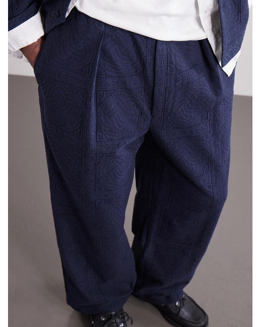 Blue Blue Japan Blue Straight-leg Cotton-blend Suit Trousers for men